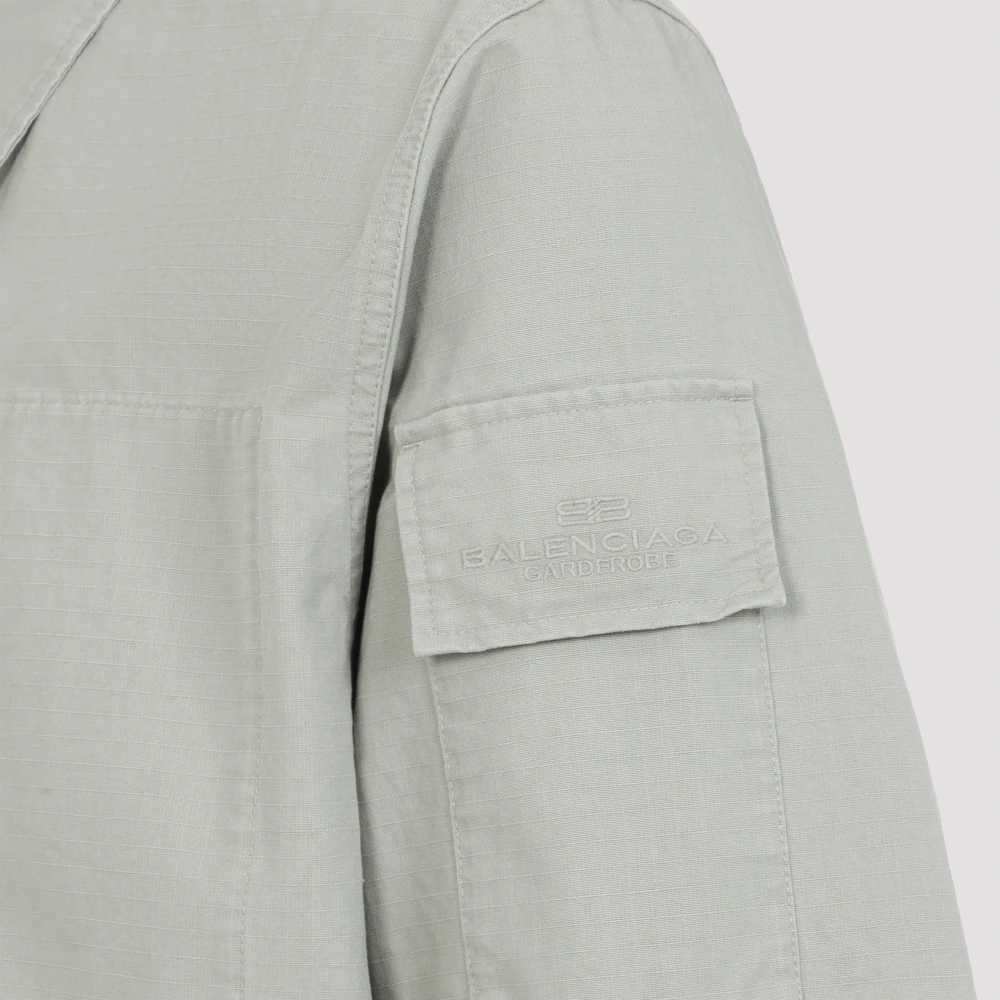 Balenciaga Militaire Beige Lange Mouw Shirt Beige Heren