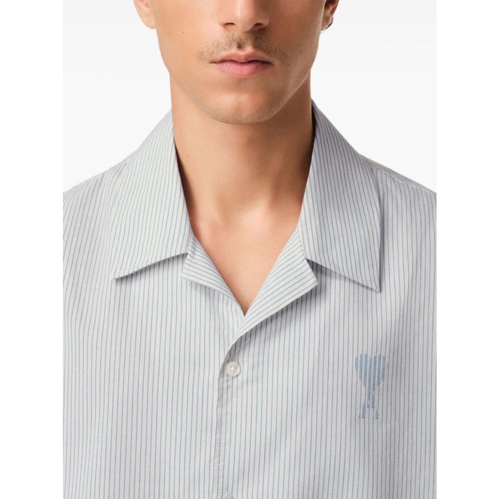 Ami Paris Wit shirt met korte mouwen en logomotief White Heren