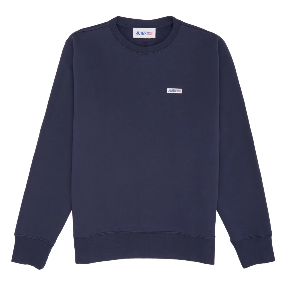 Autry Jersey Crewneck Sweatshirt met Logo Embleem Blue Heren