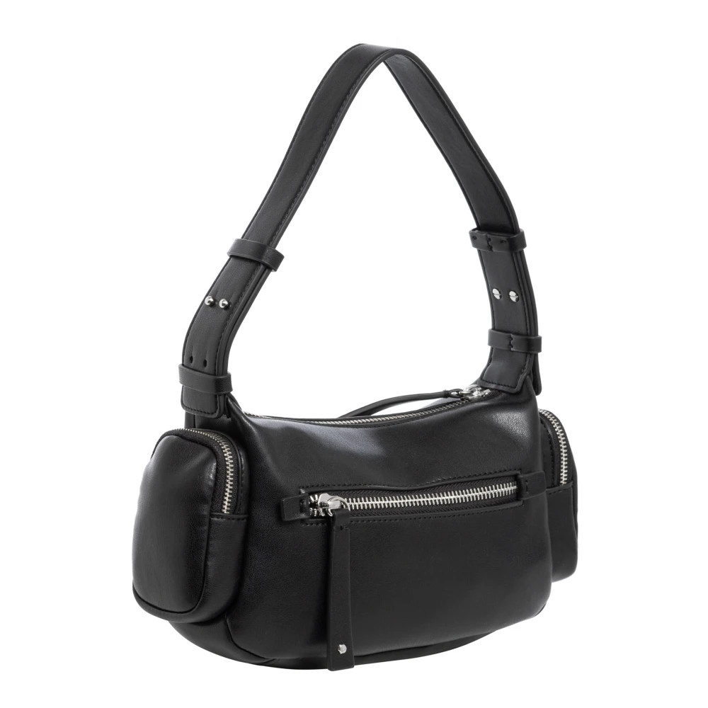 Armani Exchange Stijlvolle Hobo Tas met Ritssluiting Black Dames