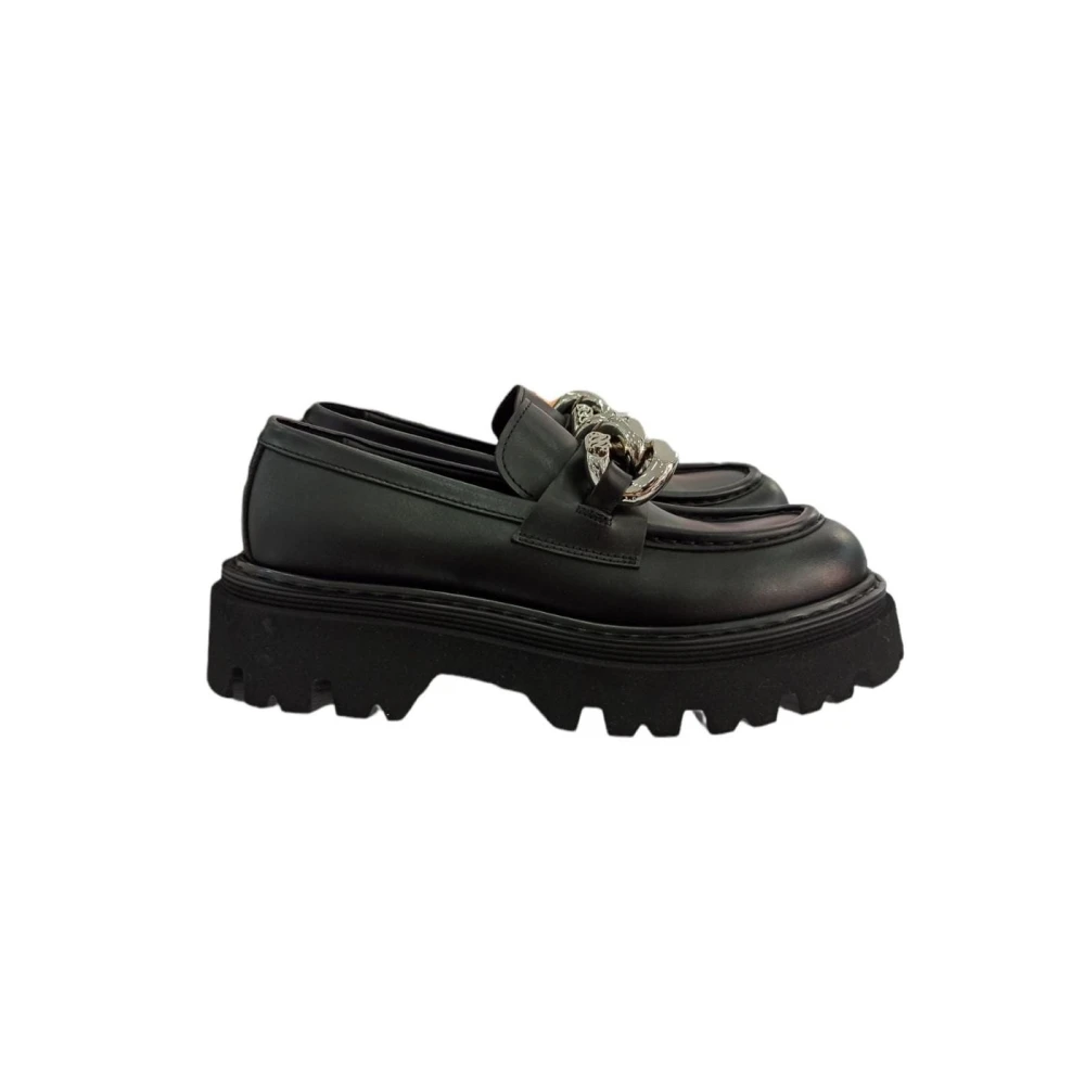 Casadei Mocini Pelle Loafers voor Dames Black Dames