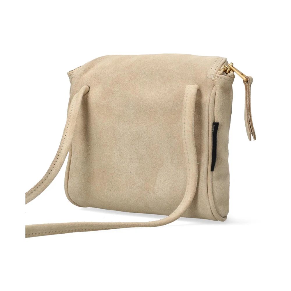 Fred de la Bretoniere Suède Crossbody Tas Marianneke Stijl Beige Dames