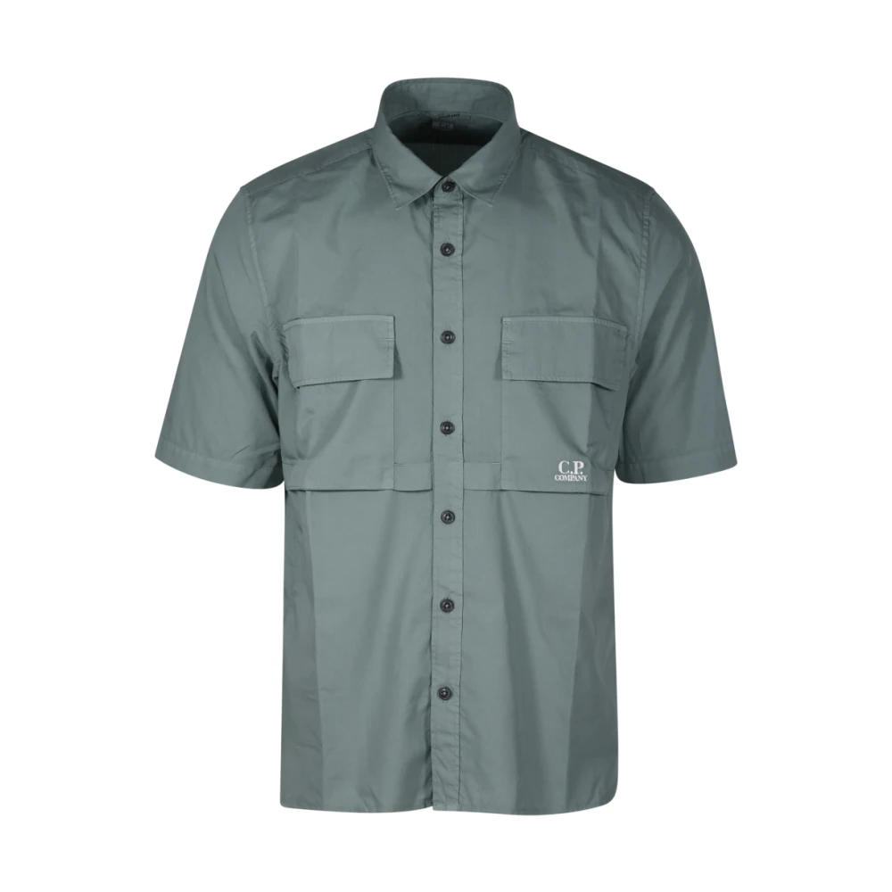 C.P. Company Klassieke Kraag Korte Mouw Shirt Green Heren