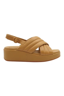 Beige Korsade Dam Sandaler