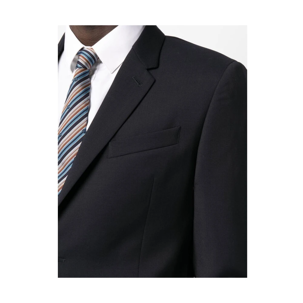 Reveres 1949 Navy Blauw Single-Breasted Wollen Pak Blue Heren
