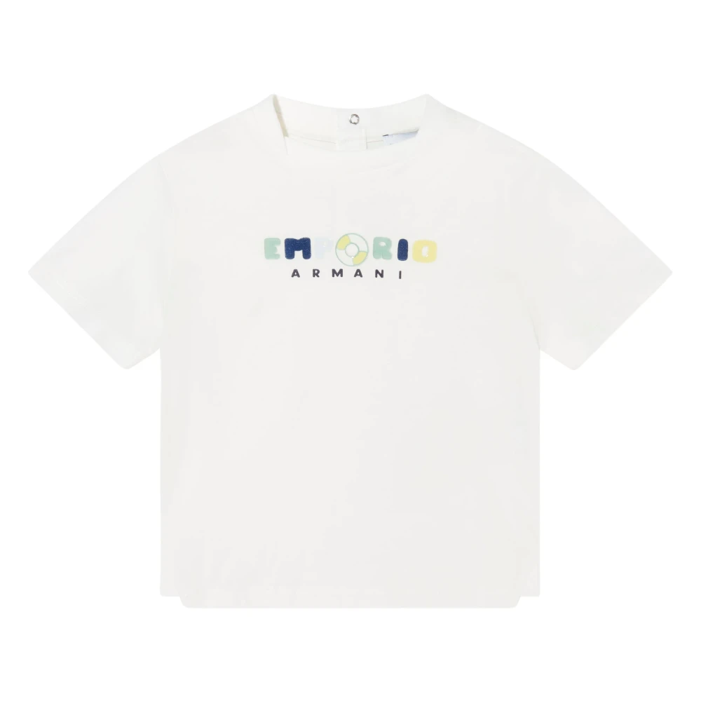 Emporio Armani , Kids Short Sleeve T-Shirts, Male, White, 12 M, Logo T-Shirt