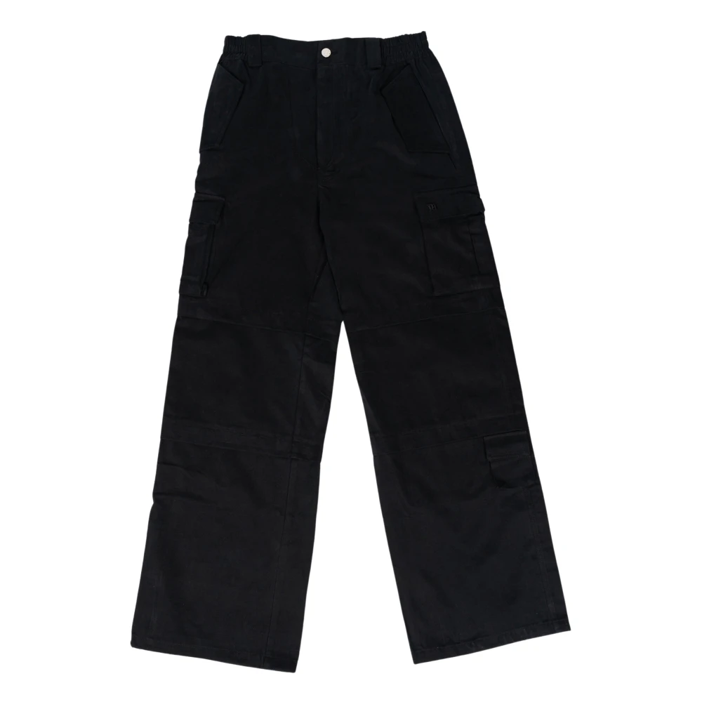 Misbhv Zwarte Baggy Werkbroek met Plooien Black Heren