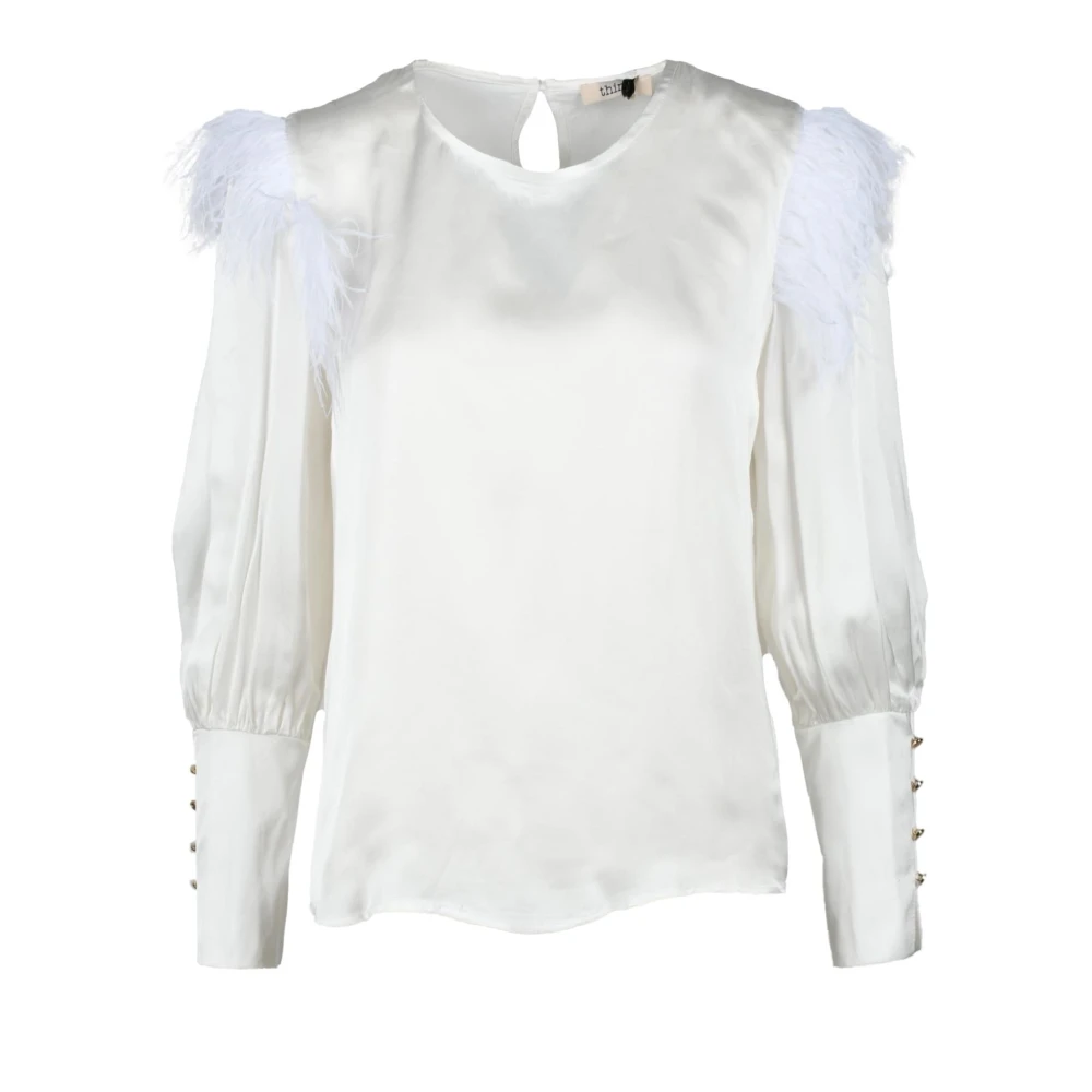 Think! Elegante Viscose Rayon Blouse White Dames