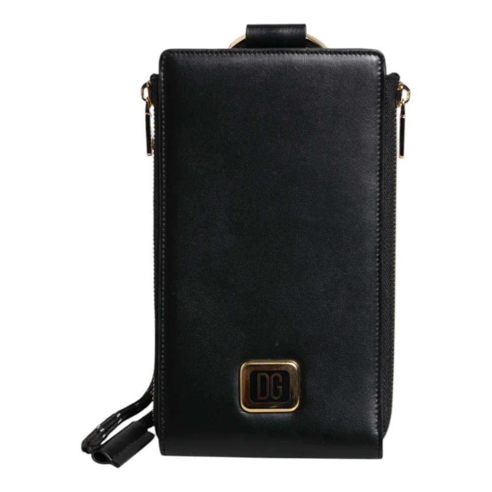 Dolce & Gabbana Men's Black Leather Logo Plaque Wallet