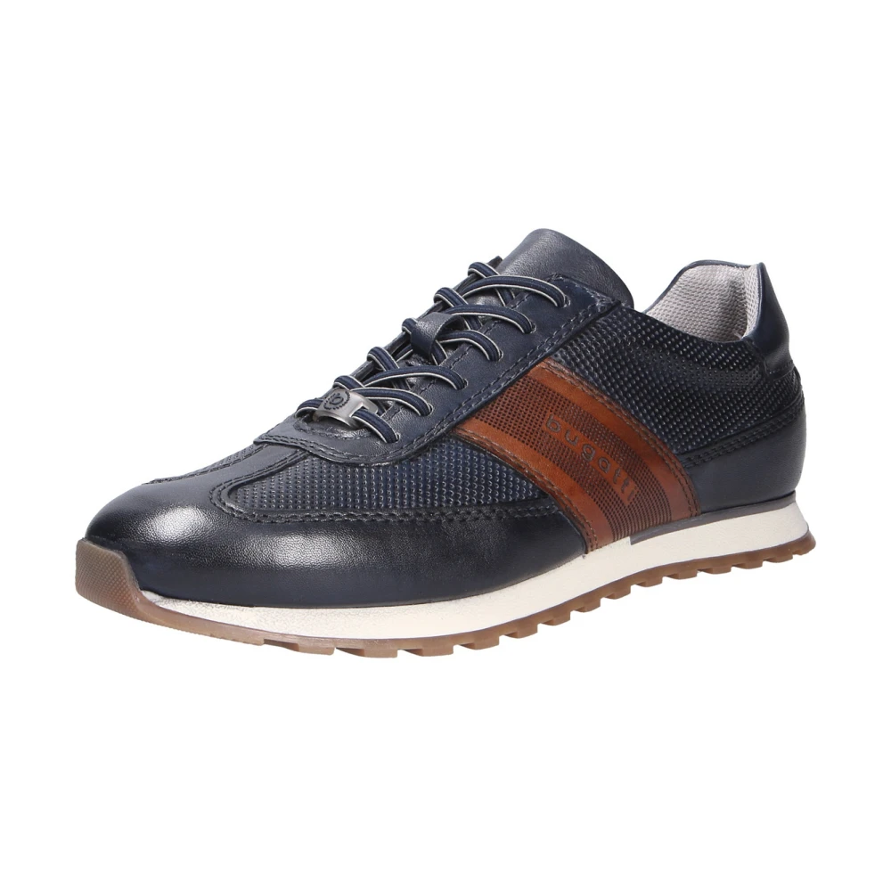 Bugatti Lace-up sneaker van fijn leer Heren Schoenen Blauw