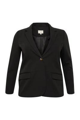 Svart djup blazer med V-ringning