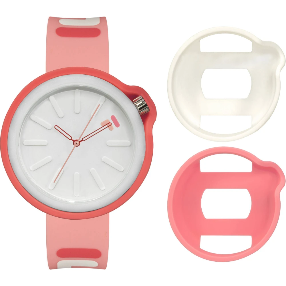 Fila Unisex Pink Adult Watch Filastyle 44 Mm White & Red Silicone Cover Bracelet Silicone 38-315 - Watches - One Size - Accessories