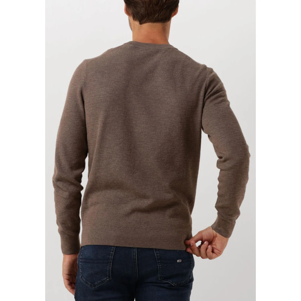 Profuomo Taupe Gebreide Trui Crew Neck Brown Heren