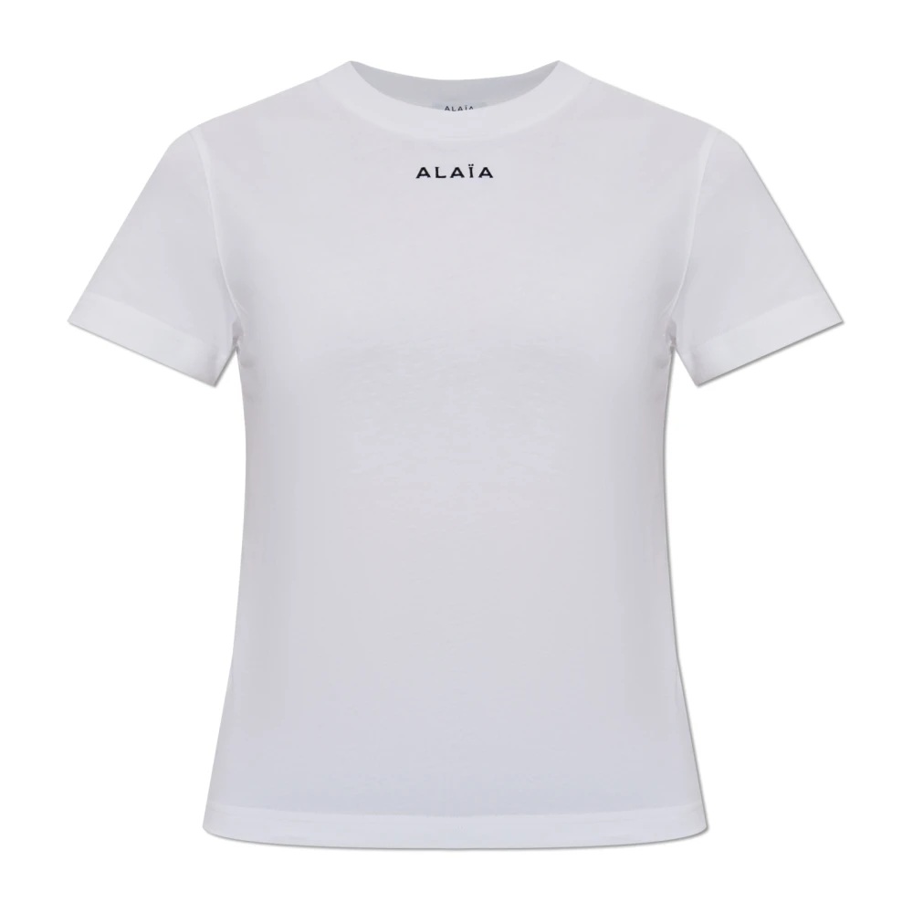 Alaïa T-shirt met logo White Dames