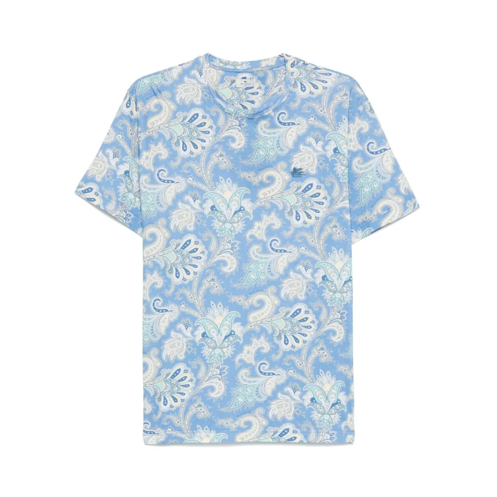 ETRO Hemelsblauw Crew Neck T-shirt Blue Heren