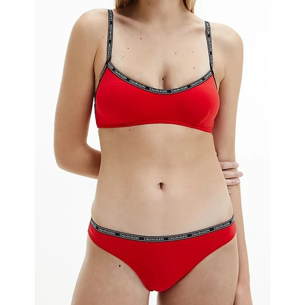 Calvin Klein Iconische Logo Tape Bikini Bralette Red Dames