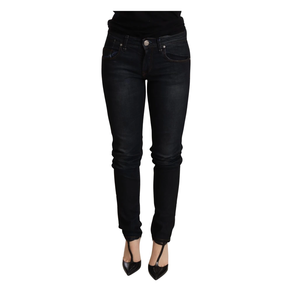 Acht Vrouw Blauw Jeans Dames, W29, Denim, Low Waist Skinny Denim Trouser