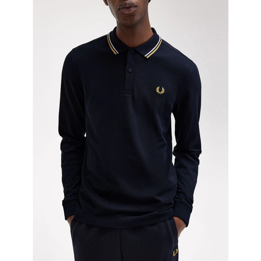 Fred Perry Twin Tipped Polo Shirt Blue Heren