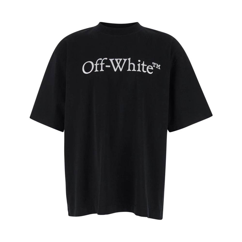 Off White Svart Logo Print Crewneck T-shirt Black, Herr