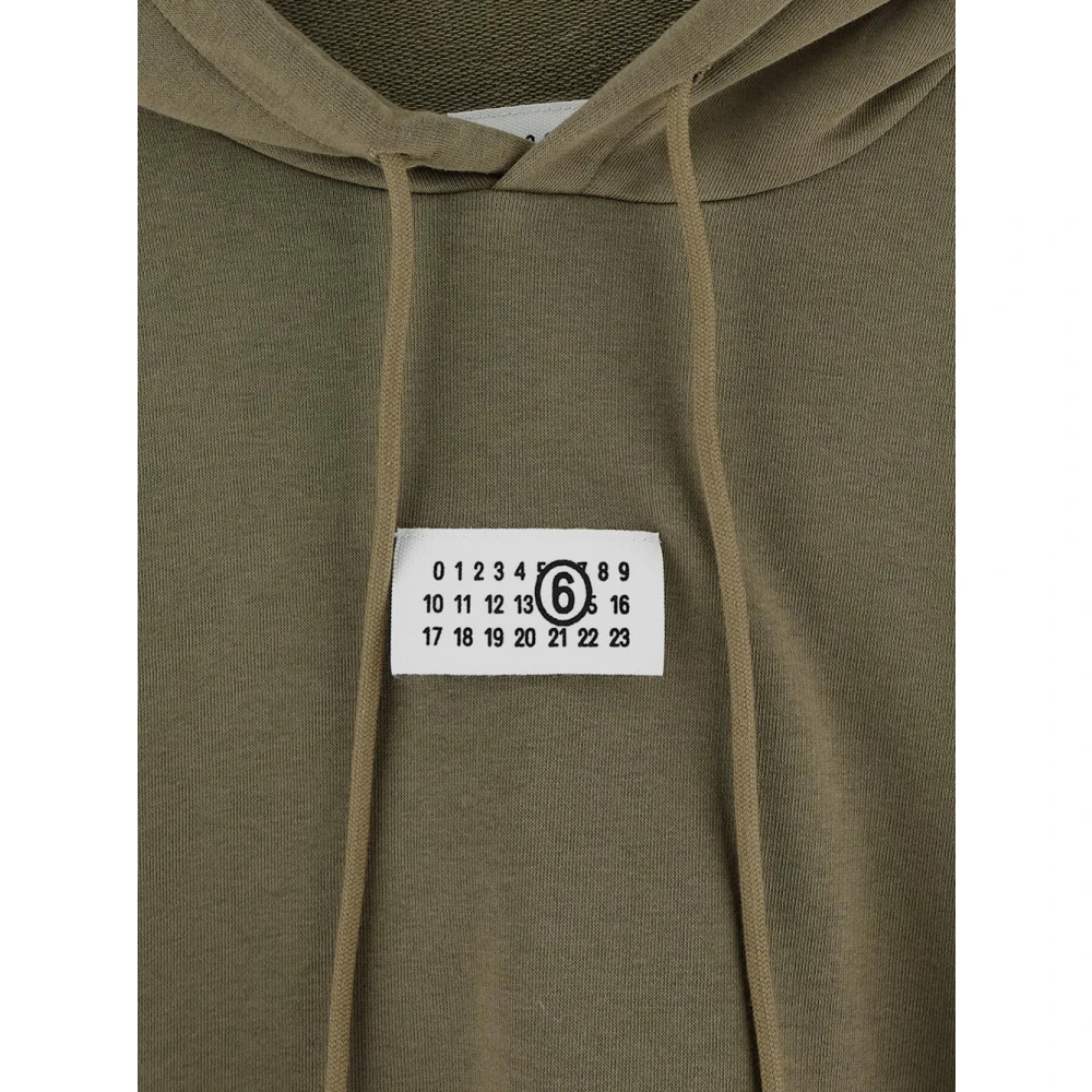 MM6 Maison Margiela Cotton Logo Hoodie Green Dames