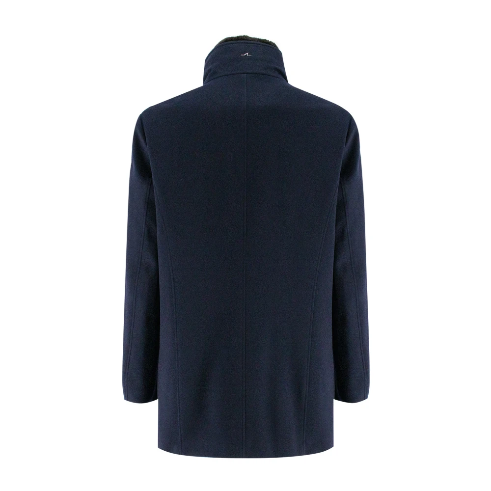 PAUL & SHARK Elegante Bontkraag Carcoat Blue Heren