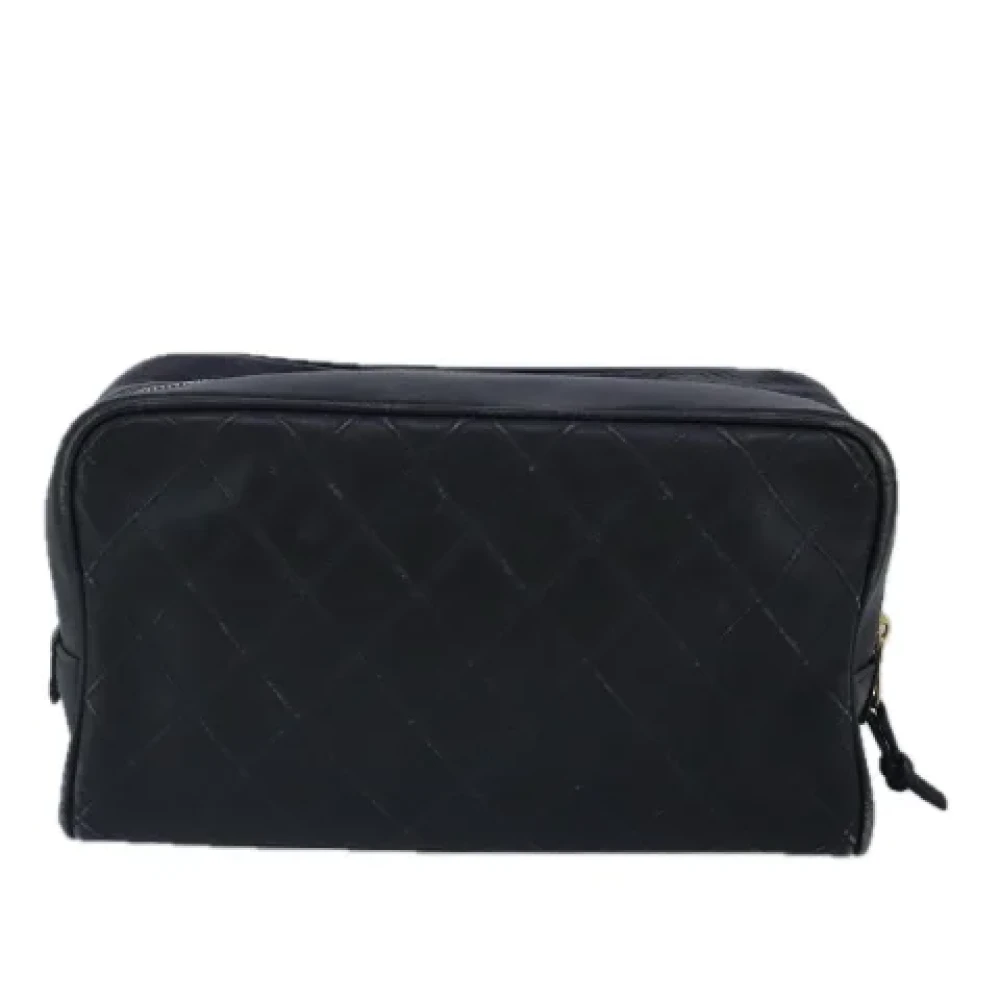 Chanel Vintage Pre-owned Leather clutches Black Dames