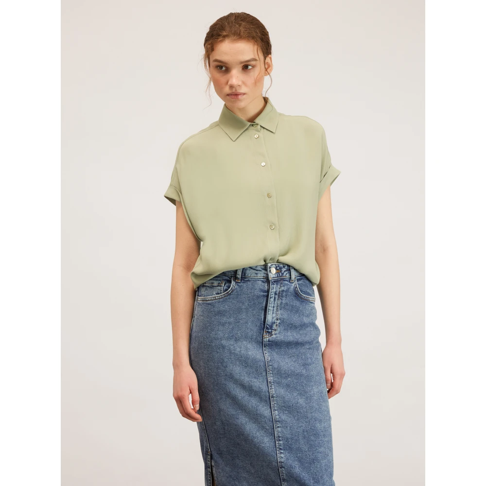 Motivi Blouse met Kimonomouwen Green Dames