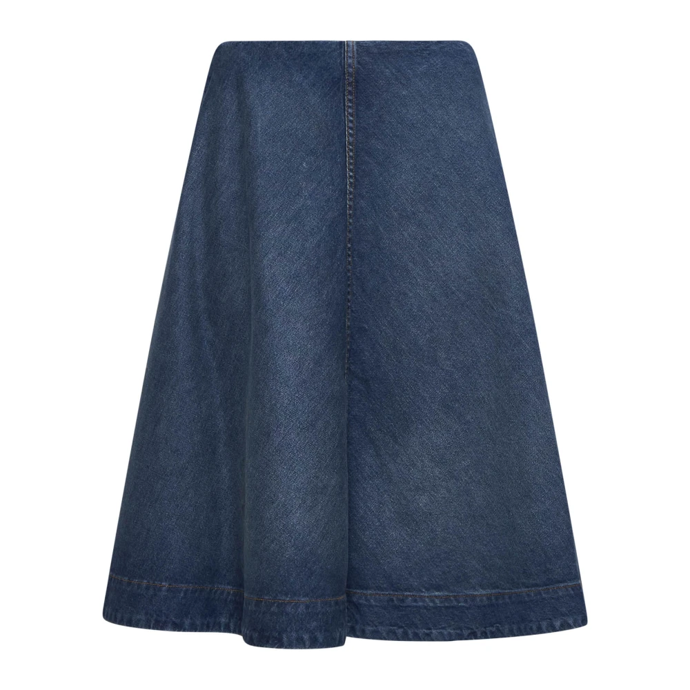 Khaite Blauwe Denim A-Lijn Rok Blue Dames