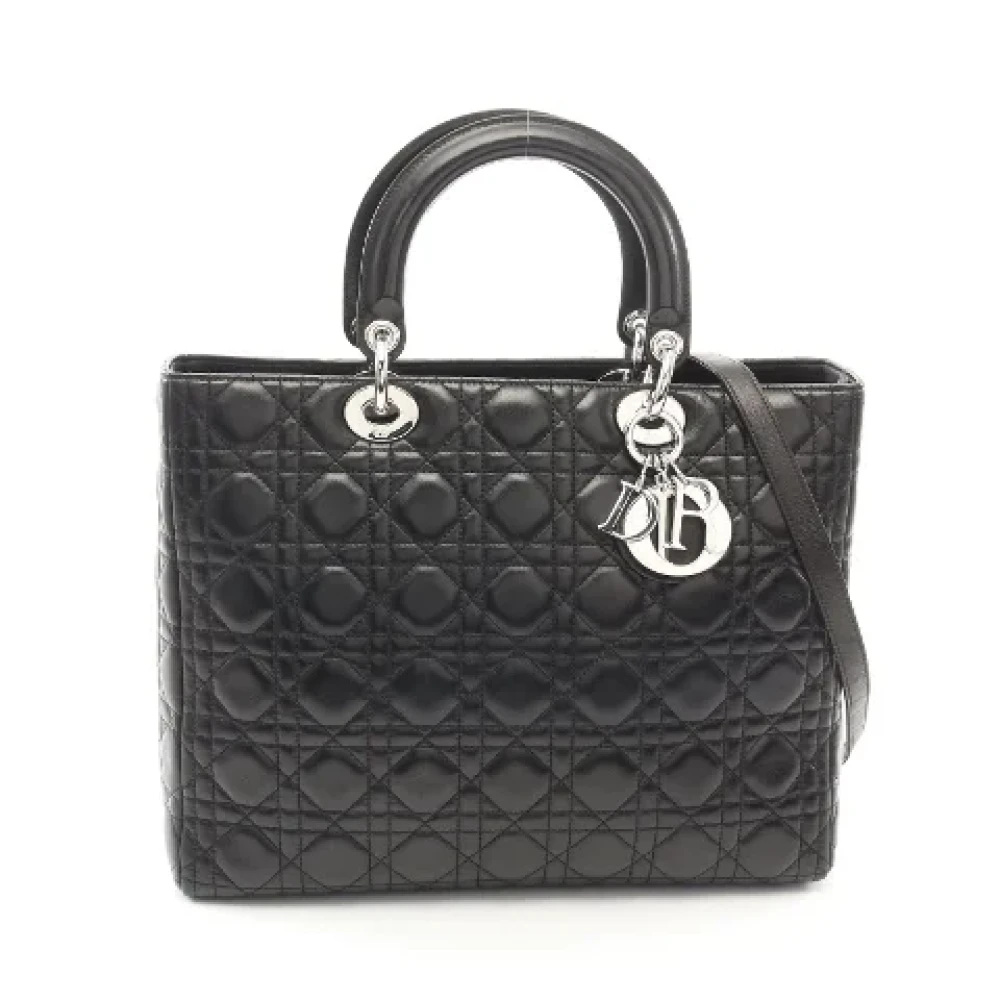 Dior Vintage Pre-owned Leather dior-bags Black Dames
