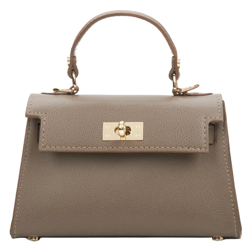 Estro Bruine Satchel Handtas gemaakt van Premium Italiaans Echt Leer Brown Dames