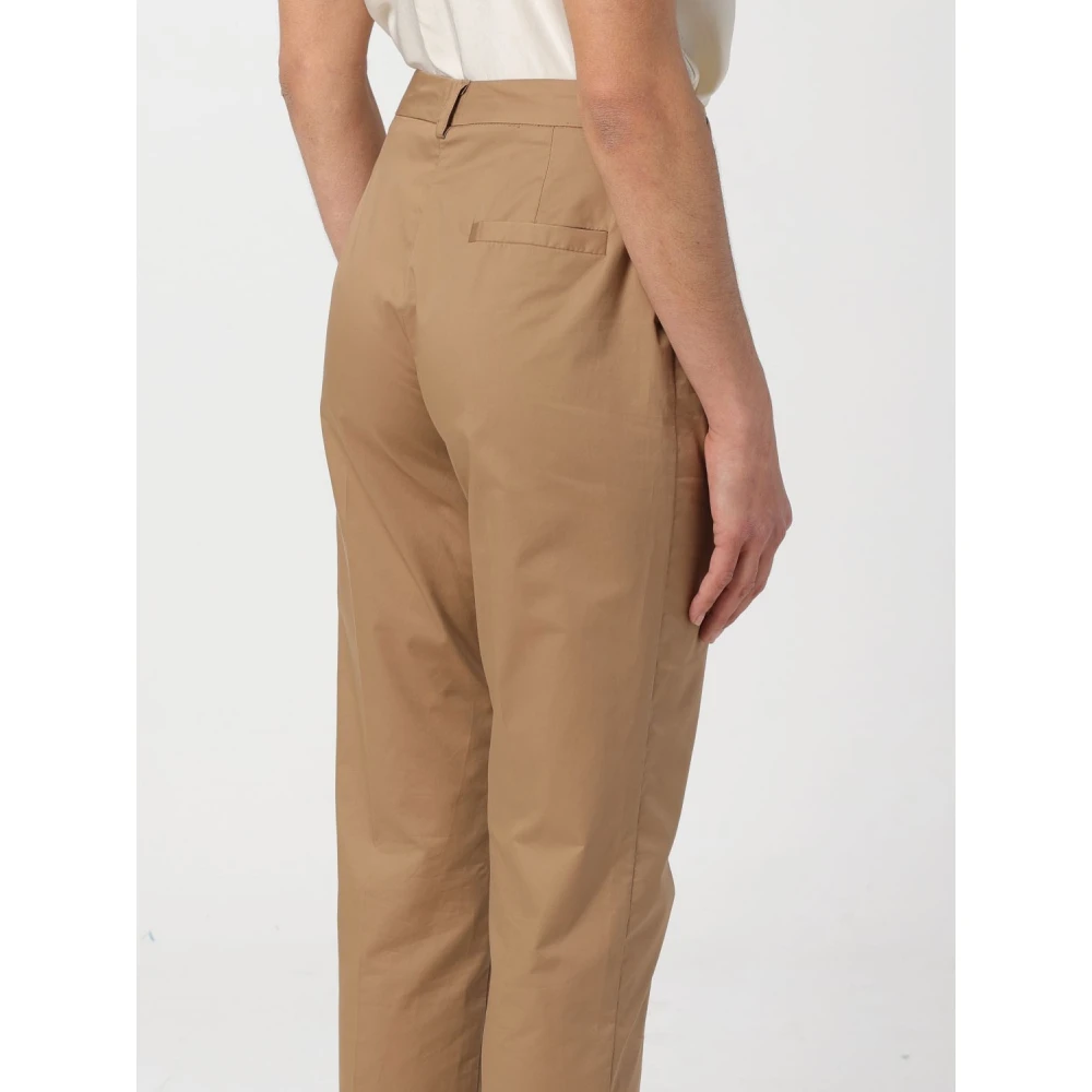 Kaos Broek in Popeline Stof Beige Dames