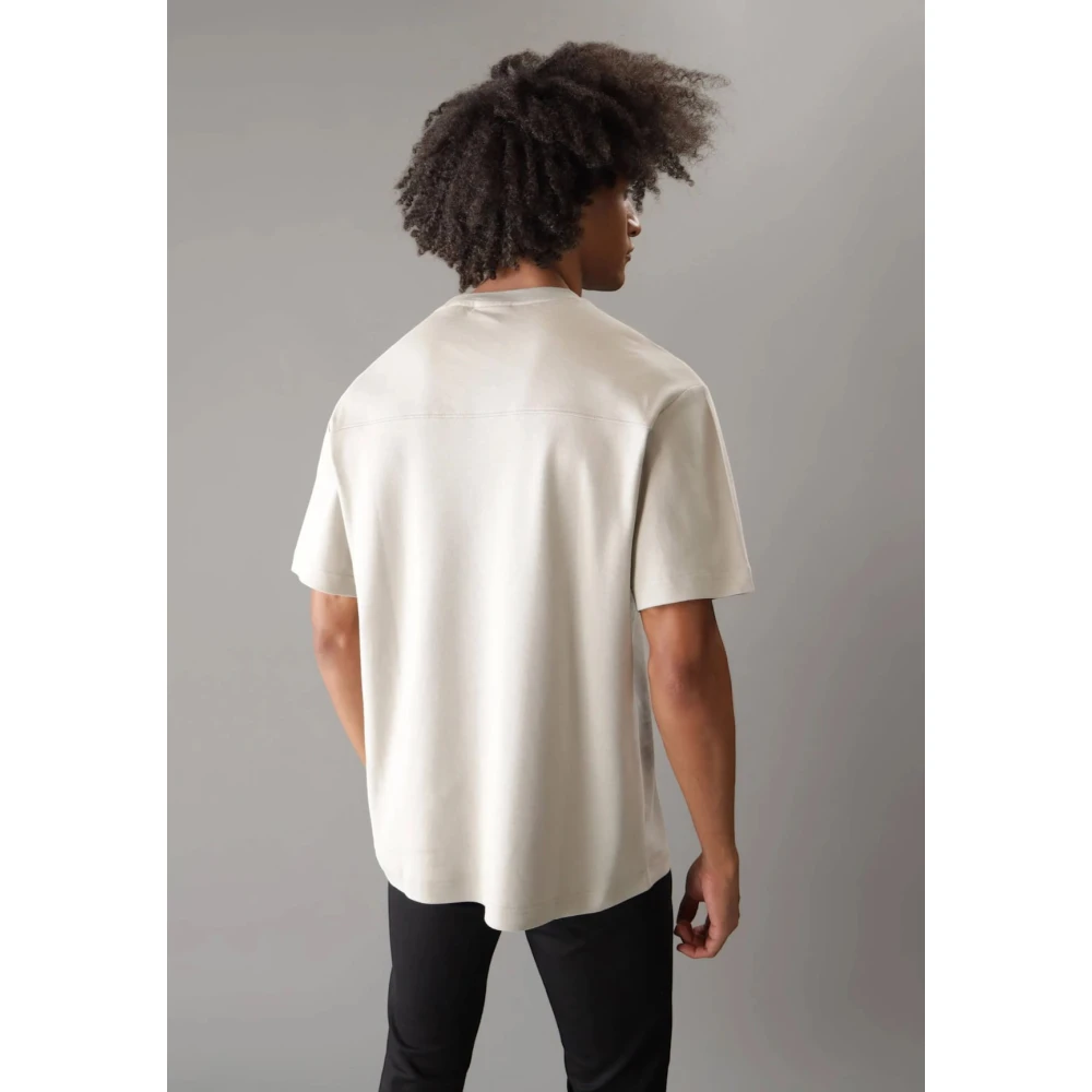 Calvin Klein Moderne Logo T-shirt London Fog Beige Heren
