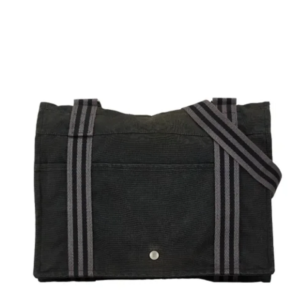 Hermès Vintage Pre-owned Canvas shoulder-bags Black Dames