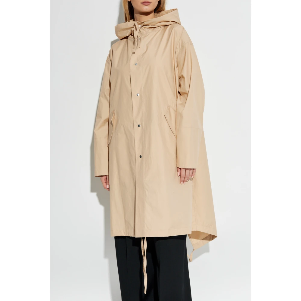 Jil Sander Katoenen parka met capuchon Beige Dames