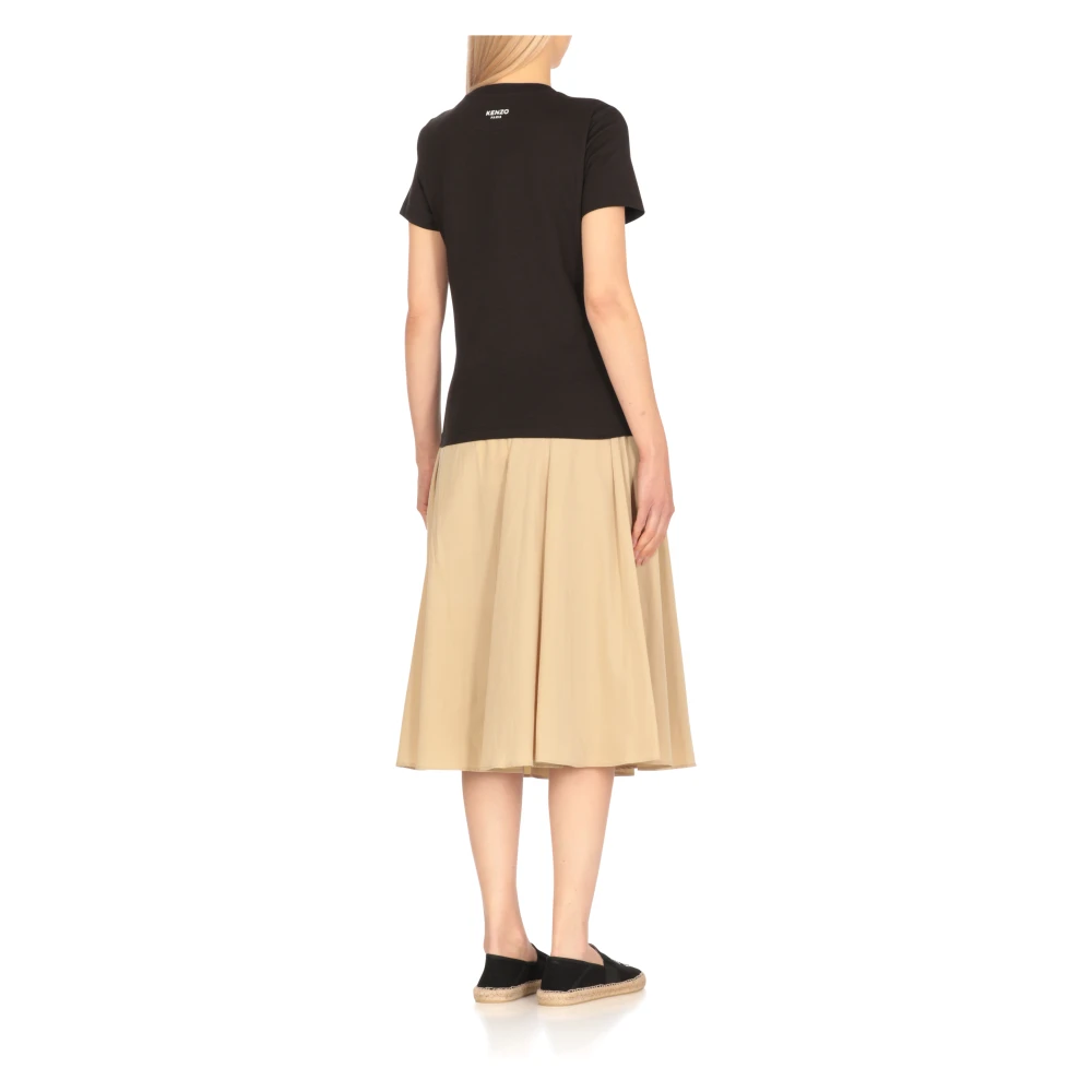 Kenzo Zwart Bloemlogo T-shirt Black Dames
