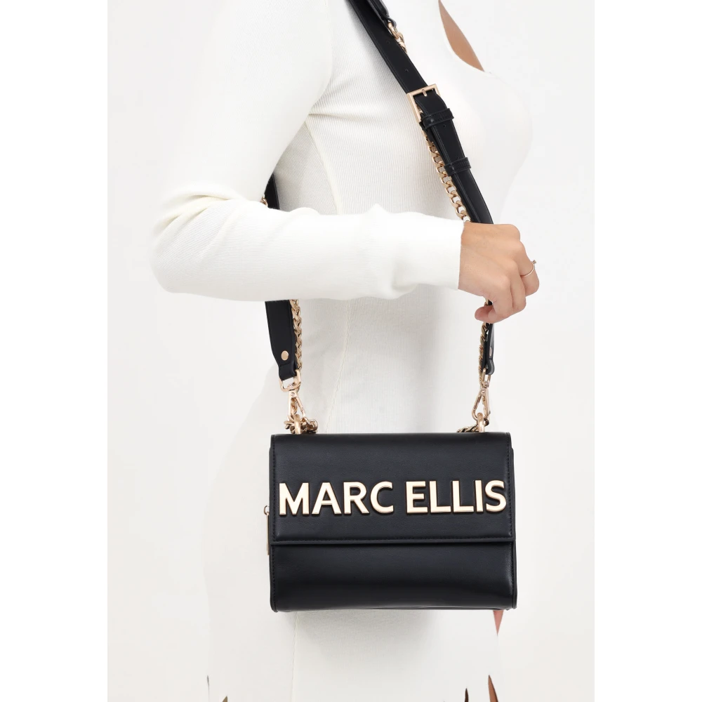 Marc Ellis Zwarte Schoudertas Macro Flap Black Dames