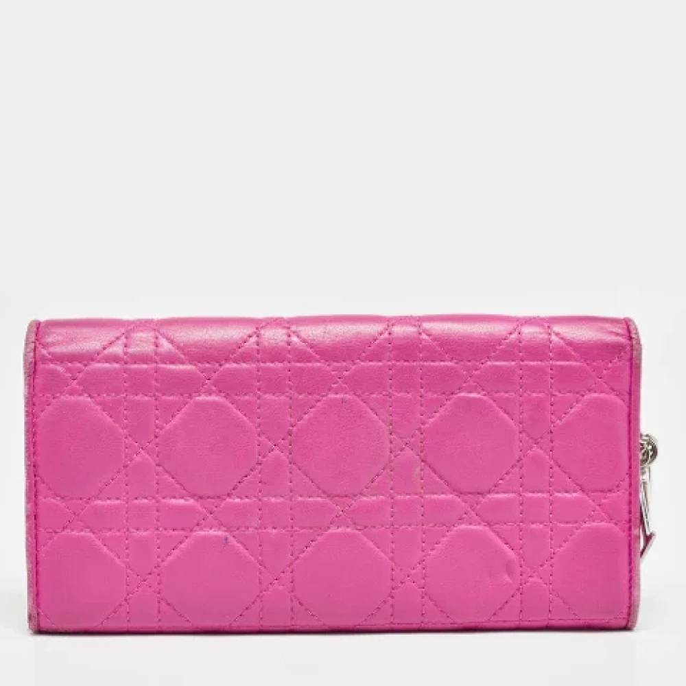 Dior Vintage Pre-owned Leather wallets Pink Dames