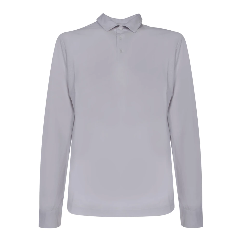 Zanone White Polo Shirts, Male, 3XL, Ice Cotton Long Sleeve Polo