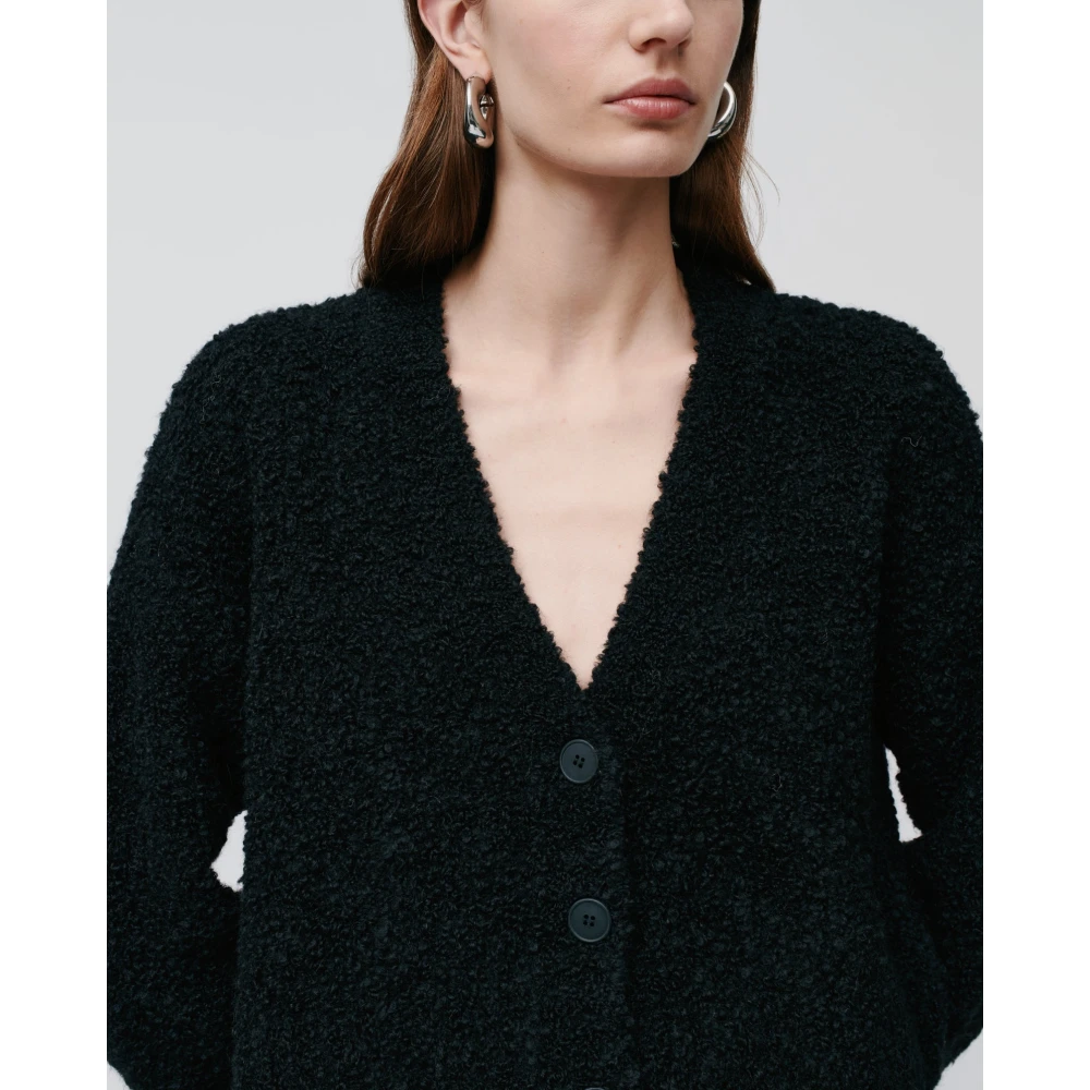 IVY OAK Zachte Bouclé V-Hals Vest Black Dames