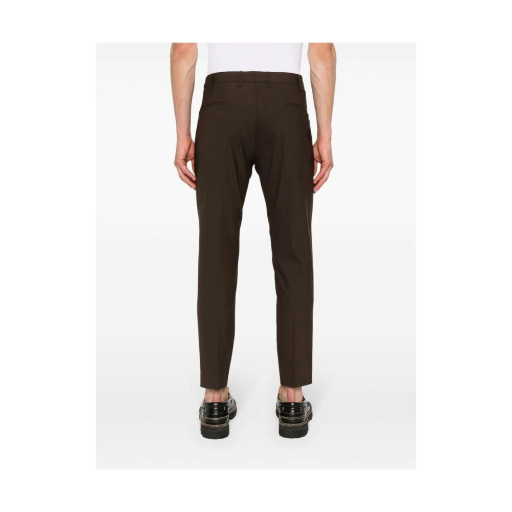 Pt01 Cropped Trousers Brown Heren