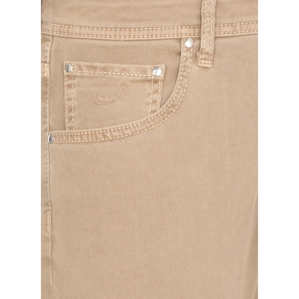 Jacob Cohën Beige Katoenen Jeans met Riemlussen Beige Heren