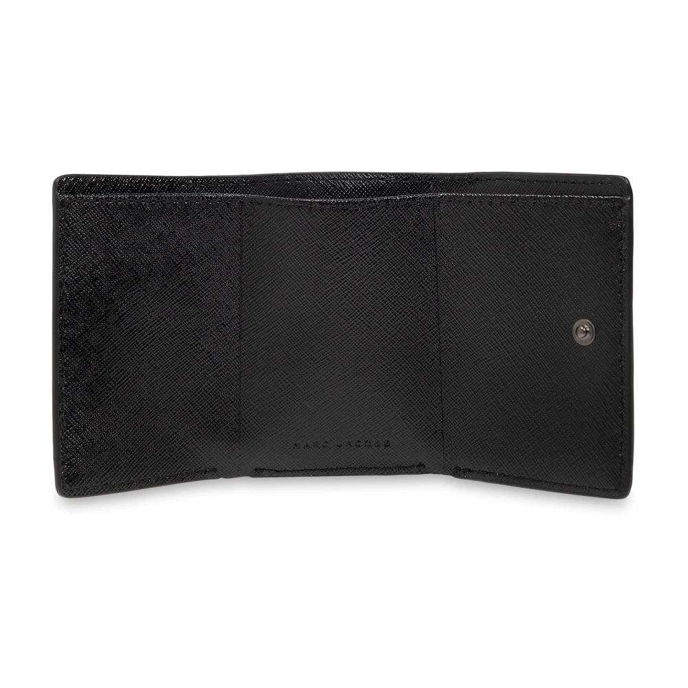 Marc Jacobs Leren portemonnee met logo Black Dames