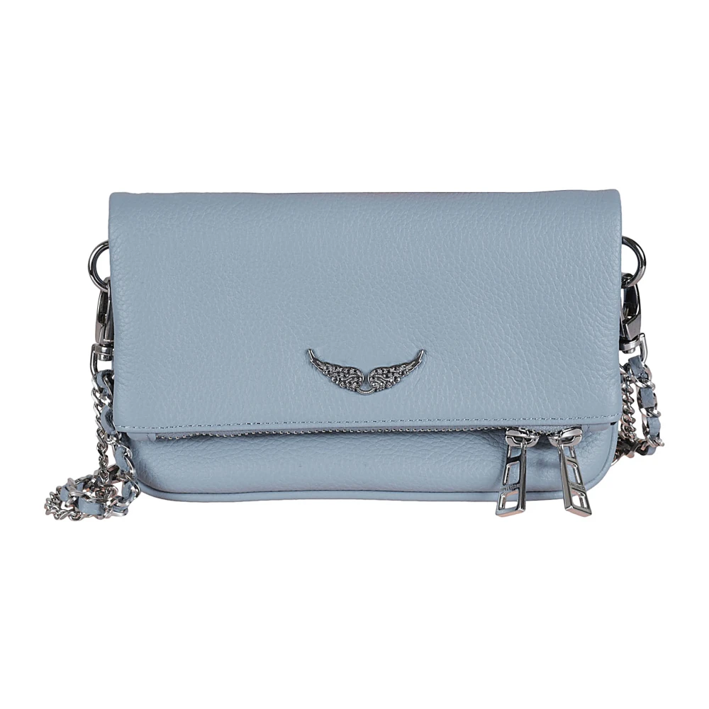 Zadig & Voltaire Nano Grained Leren Tas Blue Dames