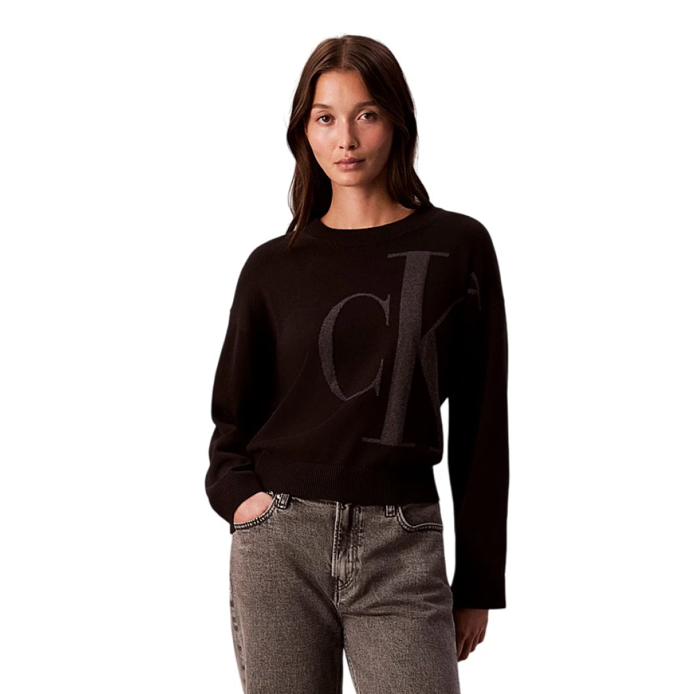 Calvin Klein Women's Black Round-Neck Knitwear - Round-Neck Knitwear - S - Knitwear
