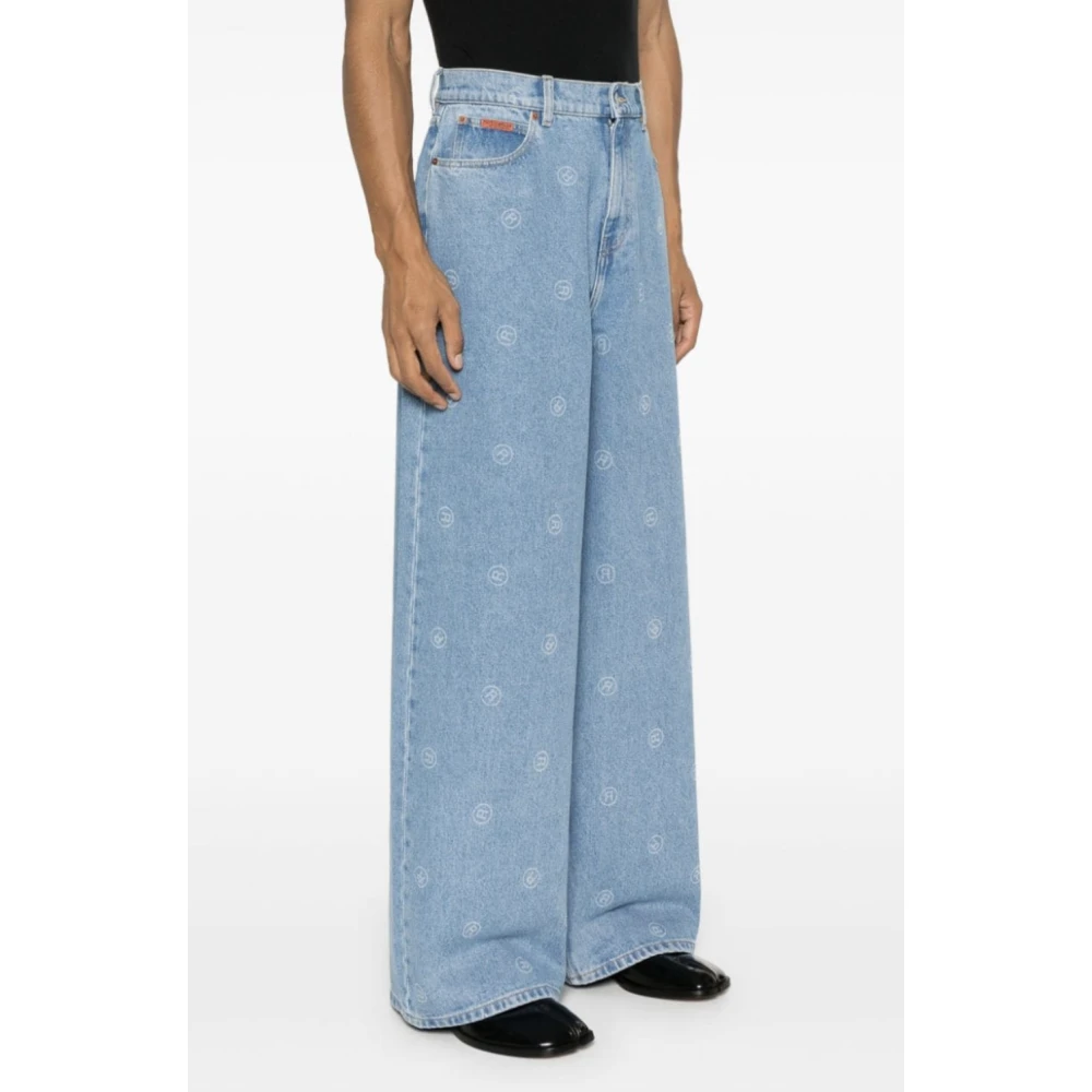 Martine Rose Blauwe Wide Leg Jeans Blue Heren