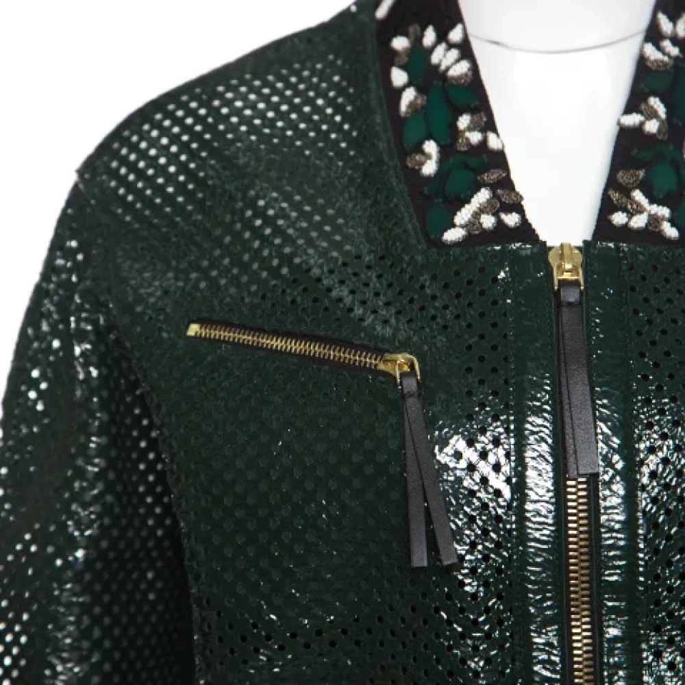 Marni Pre-owned Leather outerwear Green Dames