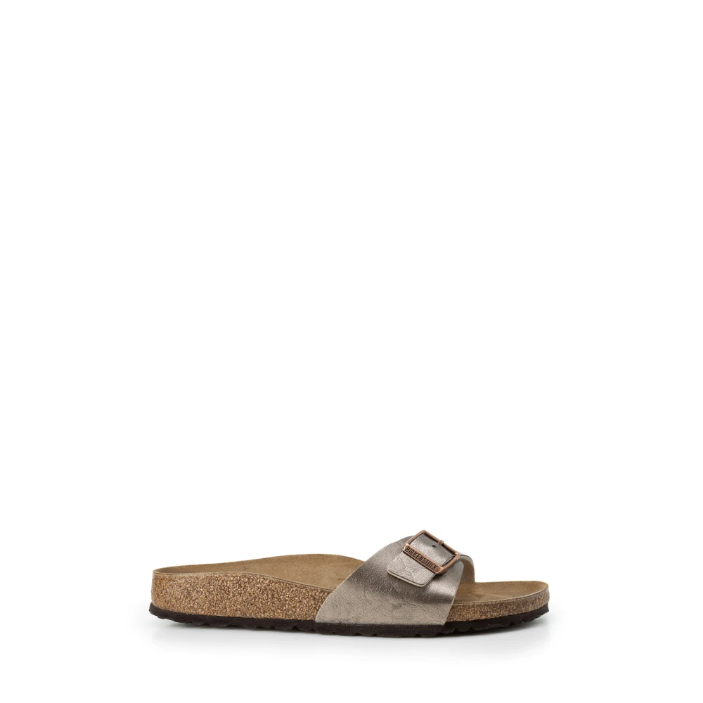 Birkenstock Women's Beige Sliders, 9 Uk, Madrid Birko-Flor Graceful Taupe