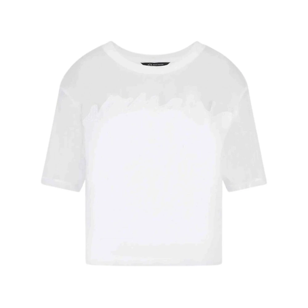 Armani Exchange Vrouw Wit Basis Korte Mouw T-Shirt