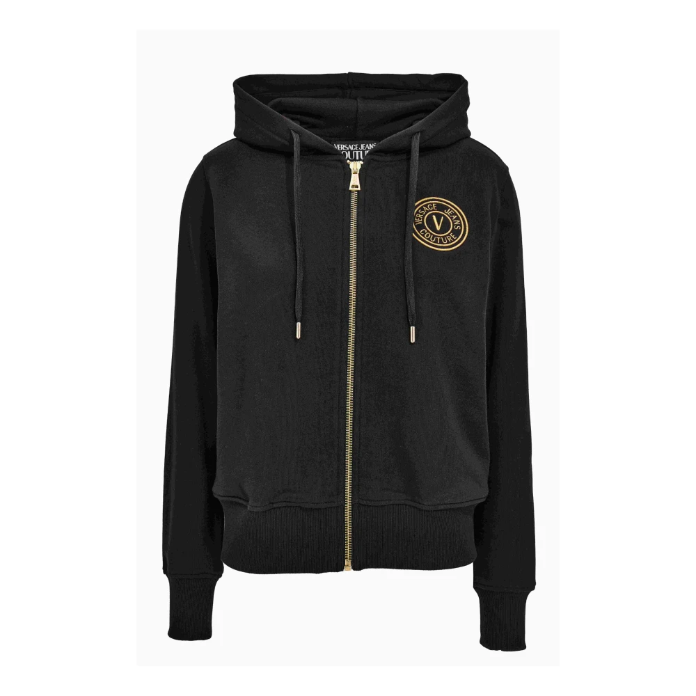 Versace Jeans Couture Donna Nero - Felpa Con Zip - Sweatshirts & Hoodies - Xl