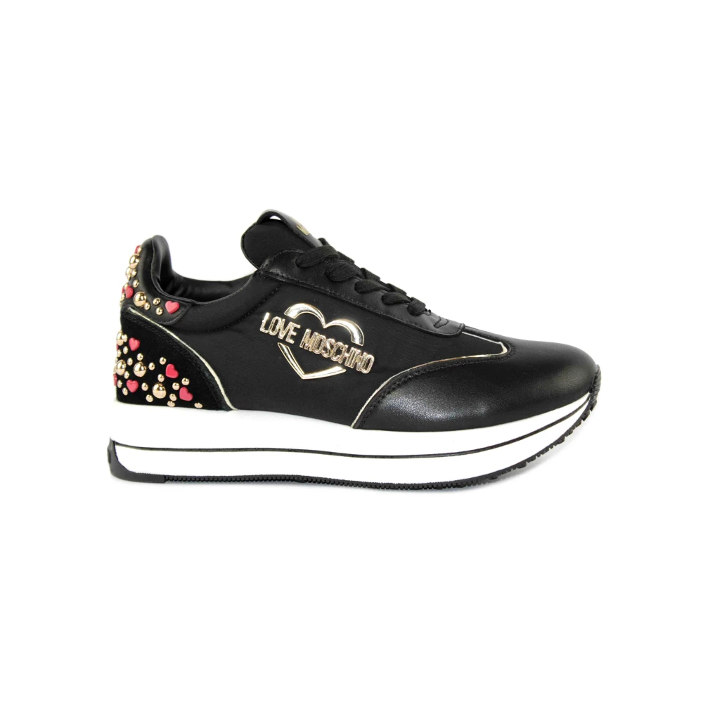 Love Moschino Svarta Studded Sneakers Black, Dam